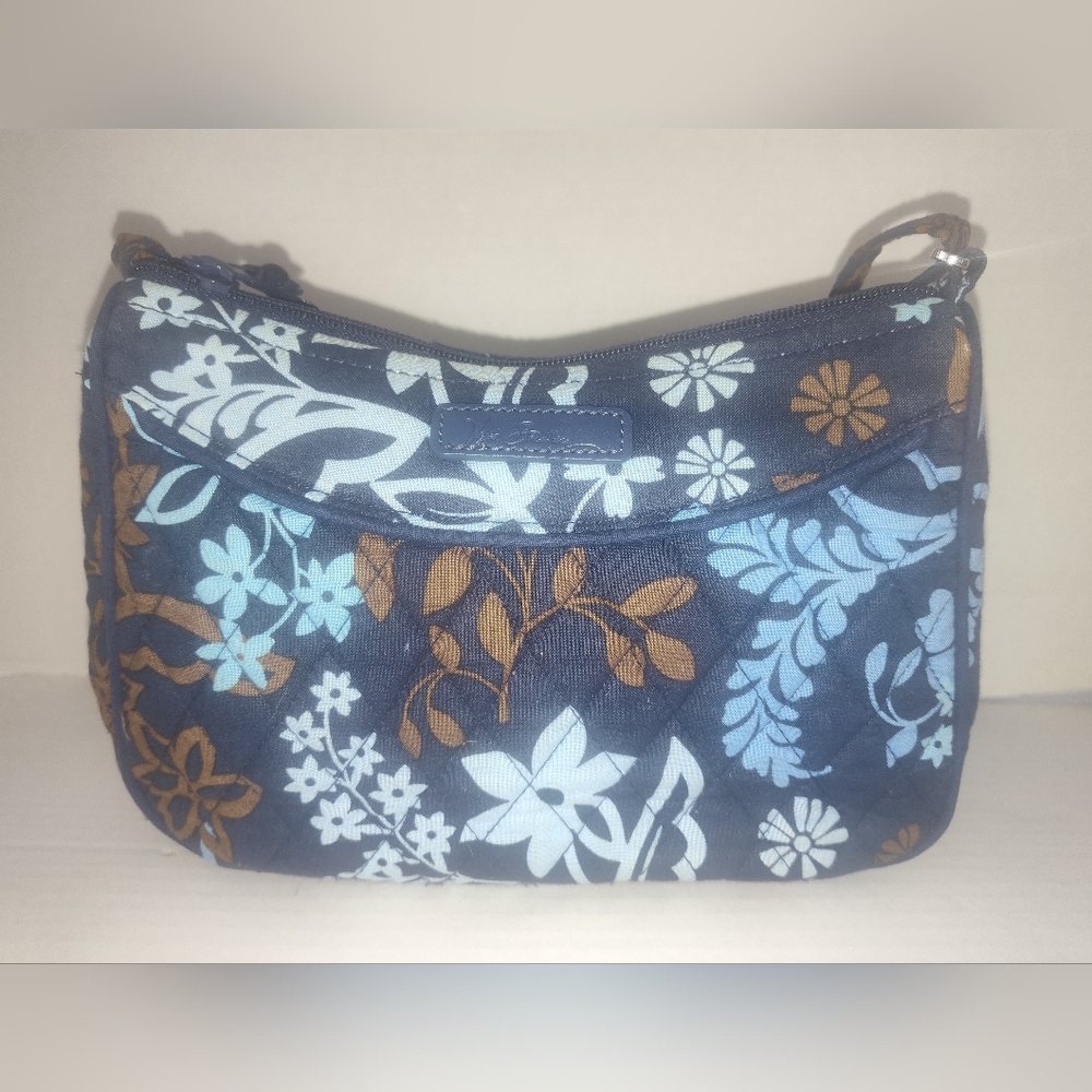 Vera Bradley‎ Java Floral Little Crossbody Bag Blue Brown purse travel